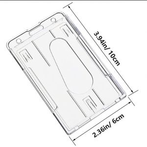 Card Holder with Extendable Key <b>Ring</b> Hard Plastic Access Cards with <b>Clip</b> Made of Hard Plastic Card Badge Holder - Product Image 5
