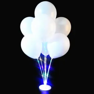 Soporte de plástico de alta calidad para Globo de mesa, decoración de globo de cumpleaños, Base de soporte con luces LED