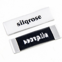 Étiquettes Tissées Pliées en Bout pour Vêtements, Étiquette d'Entretien en Sergé, à Coudre, avec Logo Privé Personnalisé, en Coton Imprimé, pour Textile et Habillement