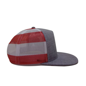 Gorra de camionero unisex con parche bordado de bandera de EE. UU., gorra de béisbol con logotipo personalizado barato, gorra de 5 paneles - Product Image 5