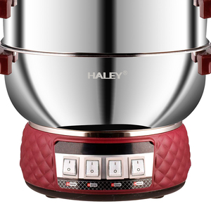 Cuisinière <span class=keywords><strong>électrique</strong></span> multifonctionnelle Haley 36 cm 2100 W avec panier <span class=keywords><strong>vapeur</strong></span> à grand diamètre, double cage en acier inoxydable haute pression - Product Image 6