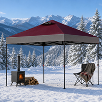 Tente Pop-Up 10x10 à Montage Instantané, Imperméable, Structure en Acier, Revêtement PVC, pour 4 Personnes, Utilisation Extérieure, Camping, Exposition, Intérieur