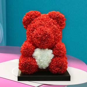 AliExpress-Flor de espuma de 40cm, oso rosa de PE, corazón de 40cm, regalo de San Valentín - Product Image 4