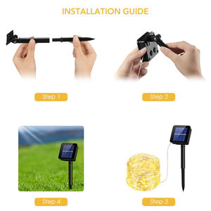 Lampe solaire à LED pour l'extérieur Guirlande de lumières féeriques pour fêtes de Noël Guirlande solaire étanche pour le jardin - Product Image 5