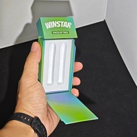 Boîte à cartouches rectangulaire écologique de style cigarette avec rabat magnétique, résistante aux enfants, pour l'emballage de cartouches vides d'huile extraite