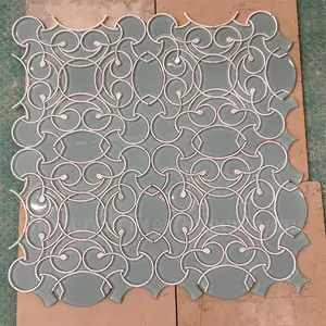 Полированная мраморная мозаичная плитка из белого мрамора
