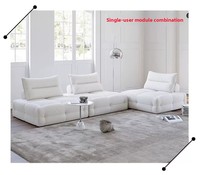 Canapé modulaire en chenille crème style Lime, idéal pour petit appartement, salon, forme cubique, confort modéré