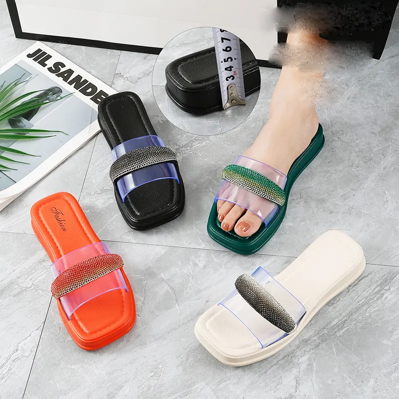 New Sexy Mules Shoes Ladies Diamond Slippers Outdoor Ladies Platform Slippers Pvc Slippers For Women New Styles