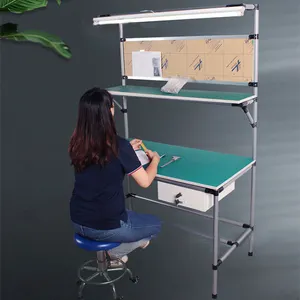 DIY flexible lean pipe esd working table industrial Anti-static workbench for assembly line