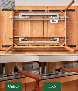Juego de rodamientos sincronizados para rieles de mesa, mecanismo deslizante metálico transformador para mesas extensibles - Product Image 5
