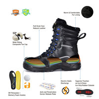 Bottes de travail imperméables extrêmes pour l'hiver, à tige haute, avec embout composite et semelle intermédiaire antidérapante, chaussures de sécurité pour les lieux de travail froids et hivernaux