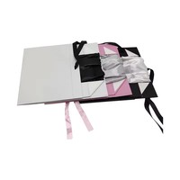 Boîte cadeau en papier recyclable avec logo personnalisé, ruban et poignée, pliable, pour perruques, vêtements, chaussures, avec couvercle magnétique