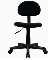 Chaise de bureau exécutive moderne noire sans accoudoirs, réglable, avec support lombaire, en tissu, pour usage domestique