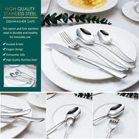 Coffret Cadeau Exquis de Couverts en Acier Inoxydable, Vente en Gros, 16 Pièces, Couteaux, Fourchettes, Cuillères, Ensemble de Couverts Argent Miroir