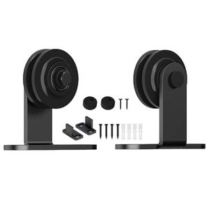Kit de quincaillerie en acier noir et laiton de style moderne WEKIS pour porte coulissante, usage domestique, cuisine, application insonorisante - Product Image 2