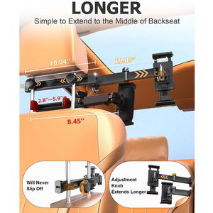 Support universel pour tablette à fixer sur l'appuie-tête de <span class=keywords><strong>voiture</strong></span>, vente en gros d'usine, rotation à 360°, support réglable pour iPad, pour siège arrière - Product Image 4