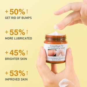 Crema per Gambe a Fragola con Estratto di Centella e Camomilla, Riduce le Macchie, Ripara la Pelle Ruvida e Secca, Cura del Corpo - Product Image 5