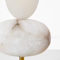 Lampe de table en albâtre naturel de luxe décorative Chambre à coucher Chevet Salon Hôtel Champignon Bureau Table Éclairage
