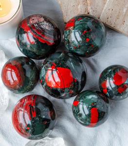 Esfera de Cristal Natural Pulida, Piedra de Sangre Africana Natural, Esfera de Tamaño Mediano, Venta al por Mayor, Bola de Materiales Mixtos para Colección - Product Image 1
