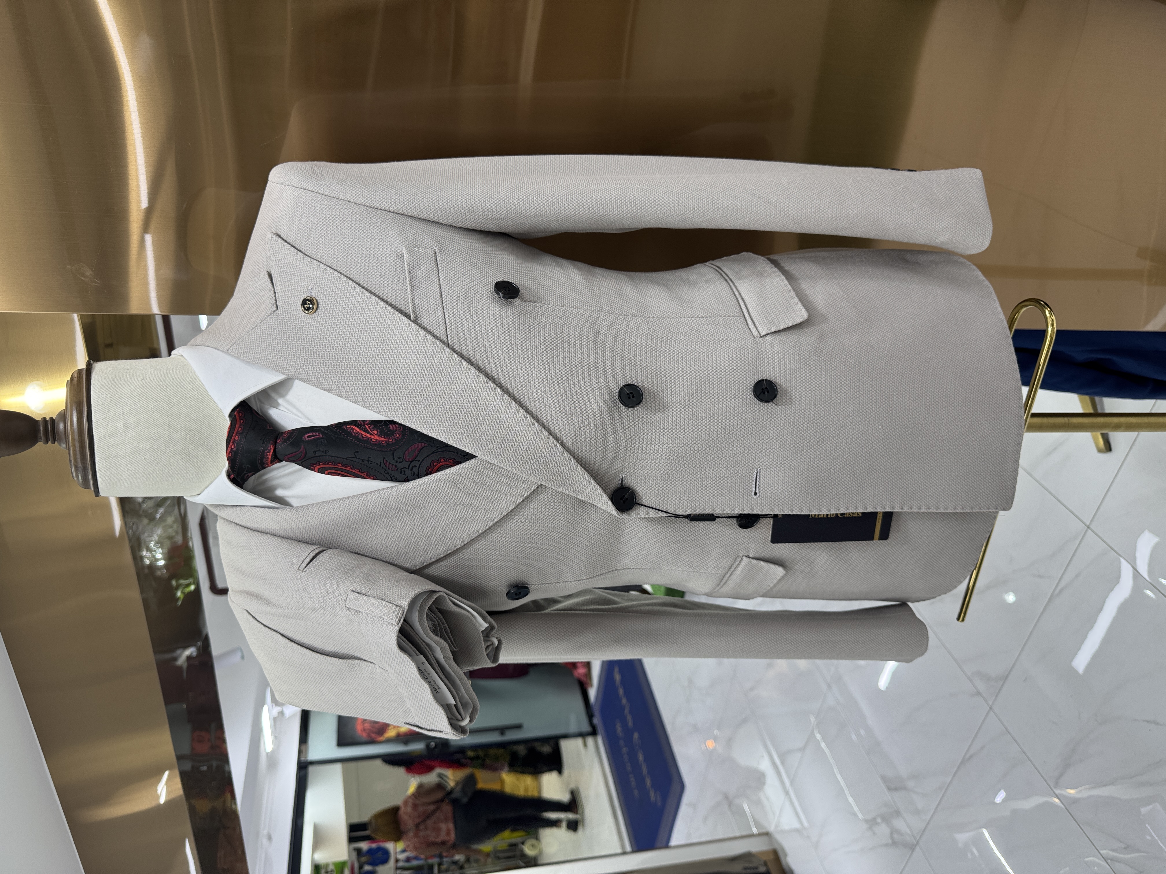 Gris-2 piezas/juego-Chaqueta + pantalón