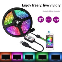 Bande lumineuse LED RGB 5V, modèle 5050, basse tension, USB, lumière d'ambiance pour téléviseur, barre lumineuse musicale à intensité variable