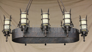 Lampadario gotico rustico in <span class=keywords><strong>ferro</strong></span> <span class=keywords><strong>battuto</strong></span> nero ciondolo Design personalizzato per progetto Hotel Villa - Product Image 2