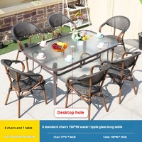 Ensemble de table et chaises de bistrot modernes en aluminium français empilables pour patio extérieur, jardin, café, restaurant