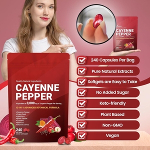 Complément de gélules de piment de Cayenne pour la santé cardiaque, des veines des jambes et des vaisseaux sanguins, amélioration de la densité osseuse, Vitamine E D3+K2 - Product Image 5