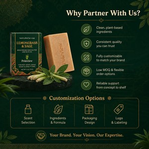 Jabón Facial y Corporal Artesanal de Hierba Limón y Salvia con Aceites Esenciales, Marca Privada Personalizada - Product Image 4