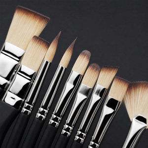 Ensemble de pinceaux professionnels en nylon Paul Cézanne, manche en bois massif, étui en toile enroulable, outils de peinture pour artistes avec couteau à palette - Product Image 4
