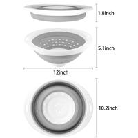 Silicone opvouwbare vergiet, uitklapbare zeef, ronde wasbak voor fruit en groenten