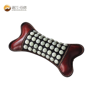Masseur de cou chauffant électrique Jiwan Lejia en jade naturel, coussin cervical en pierre de tourmaline pour soulager l'insomnie, les douleurs et la fatigue - Product Image 3