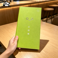 Porte-menu en similicuir personnalisé avec logo, double pliage, poche d'angle, pour hôtel et restaurant
