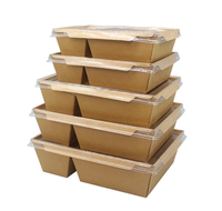 Boîtes biodégradables pour poulet, 10 pièces, emballage à emporter, expédition rapide, tenues jetables en papier kraft marron