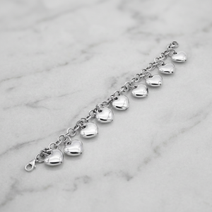 Brazalete con Dije de Corazón - Estilo Romántico Sencillo en Plata 925 - Product Image 3
