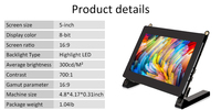 Moniteur tactile de 5 pouces avec écran tactile capacitif 800*480 Interface USB HD-MI pour Raspberry Pi Xbox PS4 PC Mac Window