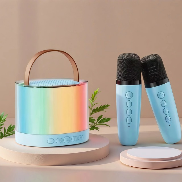 Wireless Speaker Multifunction RGB Portable Music Player Karaoke Machine for Child Wireless Music Light