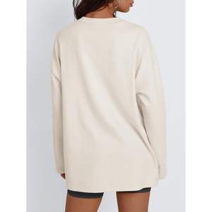 Moda 2025 Otoño/Invierno Casual jersey de gran tamaño camisas de manga larga para mujeres transpirable estilo dulce logotipo frontal para vacaciones - Product Image 5