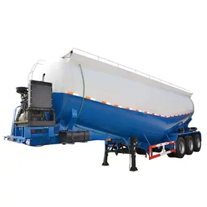 3 Axles 30 Ton Dry Bulker Steel Semi-Trailer For Cement Powder 12CBM Air Compressor Included