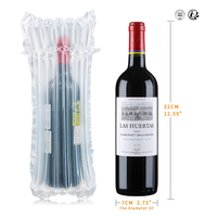 Sac d'emballage de protection contre les bulles pré-gonflé à 7 colonnes de 32cm de haut pour bouteilles de vin de 750ml Matériau recyclable