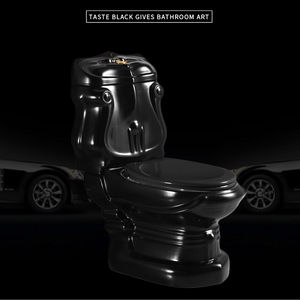 Thiết kế hiện đại màu vệ sinh WC washdown tuôn ra sứ phong cách phương Tây màu đen hai mảnh nhà vệ sinh - Product Image 5