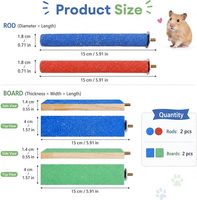 4 Pièces Jouet Plateforme d'Escalade pour Petits Animaux, Jouet en Bois pour Gratter les Pattes, Accessoire de Cage pour Rat, Hamster, Petaur d'Inde