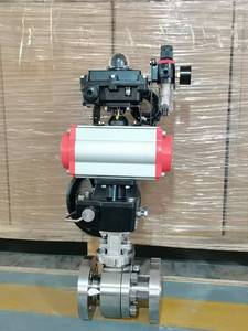 HAOYE Válvula de bola neumática de acero forjado con brida PN250 a prueba de explosiones, triple unidad, manual, DN25 para agua/aceite/gas 62-25-27 Pneumati - Product Image 5