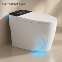 WC intelligent en céramique avec bidet électrique, siège chauffant, chasse d'eau automatique et télécommande