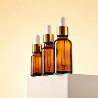 Silberner Kragen, schwarze Gummipipette, 15ml bernsteinfarbene Glas-Nachfüllflasche mit Parfümzerstäuber für Reise- und Probenfläschchen