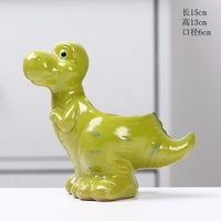 Pot de fleurs créatif en céramique émaillée en forme de dinosaure de dessin animé avec trou de drainage pour plantes succulentes et grasses, décoration maison et jardin