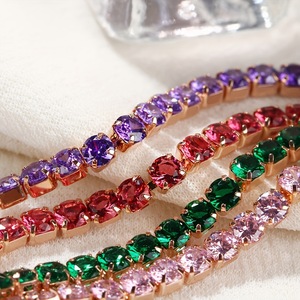 Bracelet en cristal pour femme, 3 mm, zircon, serti de strass, pour tous les jours, bijoux de mode, origine Yiwu - Product Image 2