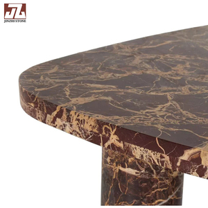 Customized Modern Brown Natural Stone <strong>Marble</strong> <strong>Table</strong> Top Unique Combination <strong>Coffee</strong> <strong>Table</strong> <strong>Set</strong> for Living Room - Product Image 3