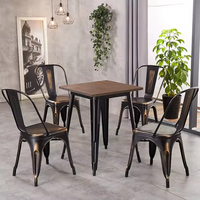 Nouvel Arrivage Restauration Meubles Table Chaise Café Style Restaurantes Café Table et Chaises Métal Fer Table À Manger
