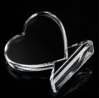 Cristal vierge personnalisable de haute qualité avec gravure 3D interne en forme de cœur, vente directe d'usine, idéal pour les cadeaux d'affaires